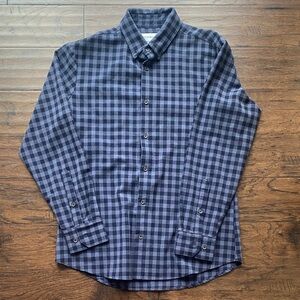 Mizzen+Main Blue and Black Checkered Button Down Shirt